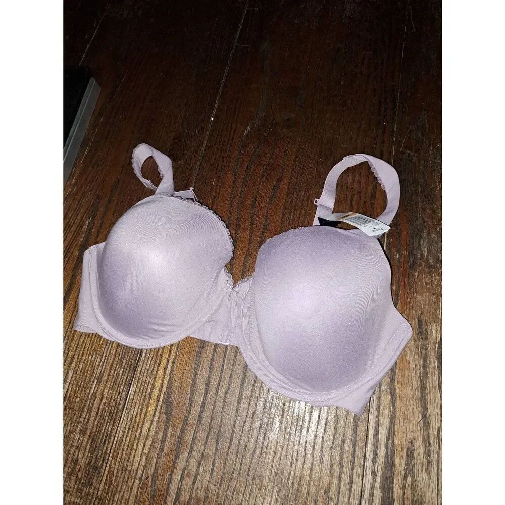New 40DD Paramour Purple Sensational Bra Padded Underwire Convertible Back NWT